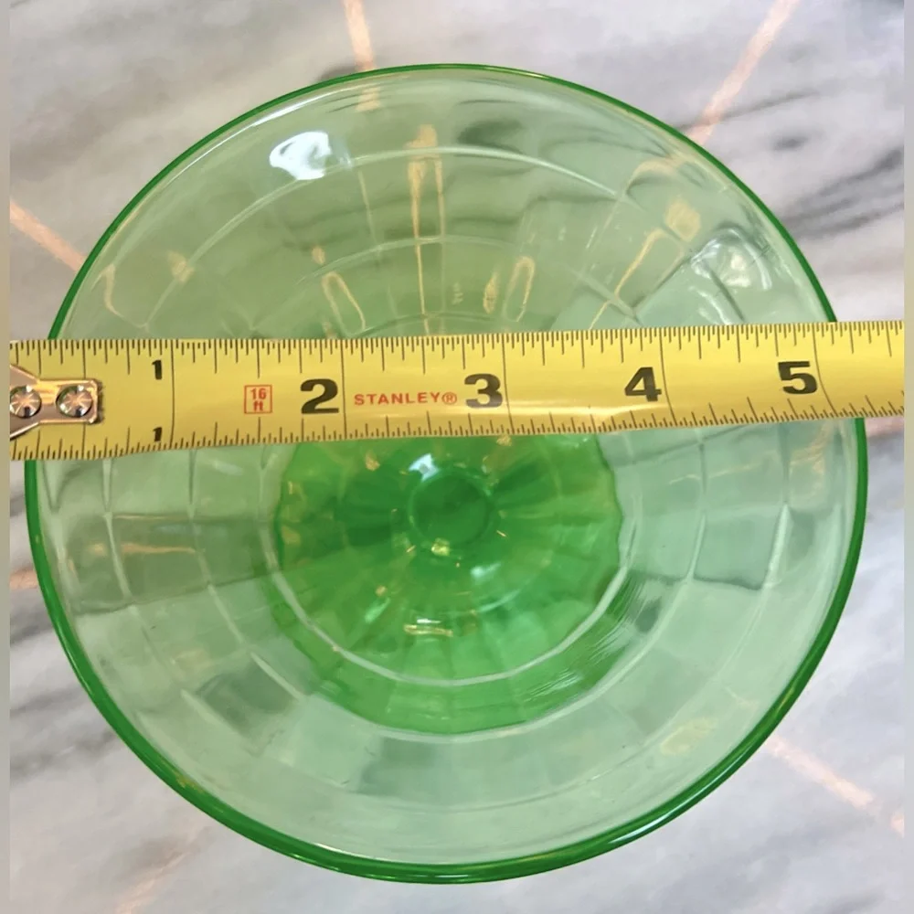 Vintage Uranium/Vaseline Glass Sherbet Dish, c. 1930s, by Anchor Hocking - Picture 3 of 7